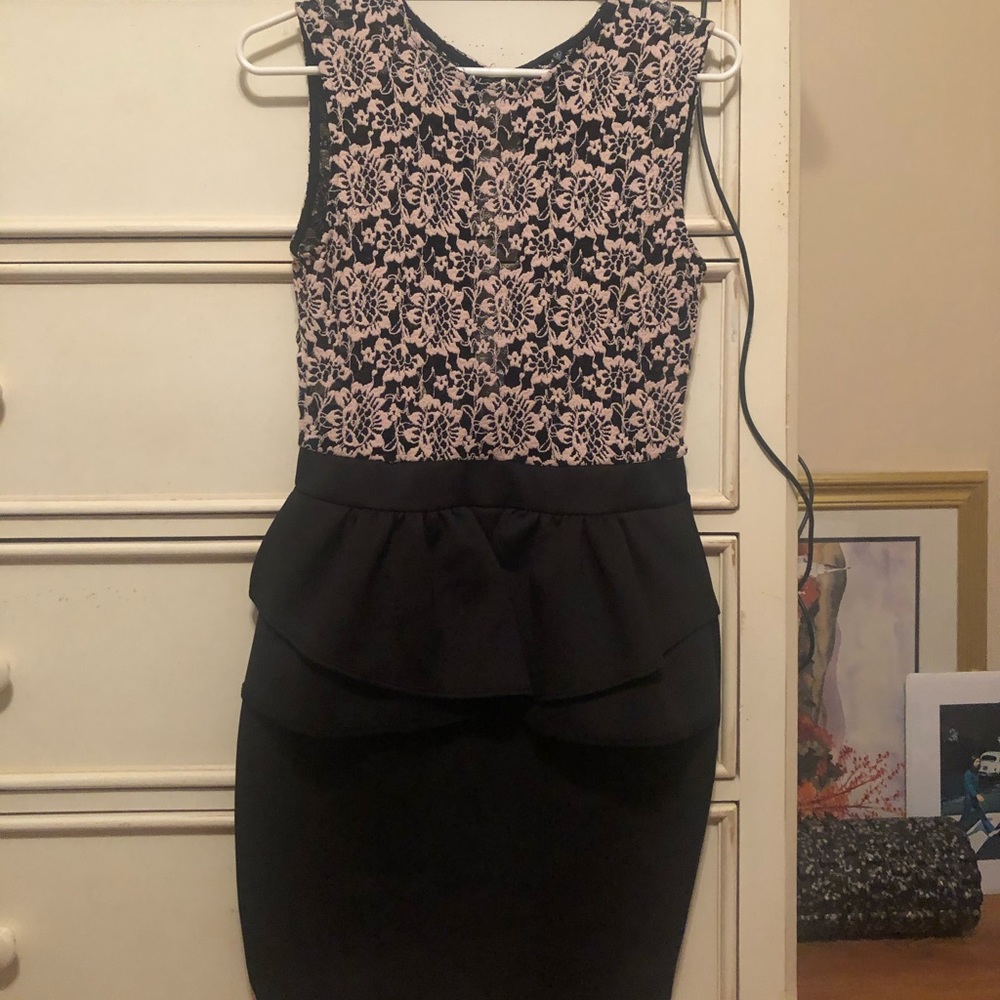 Lace Peplum Cocktail Dress